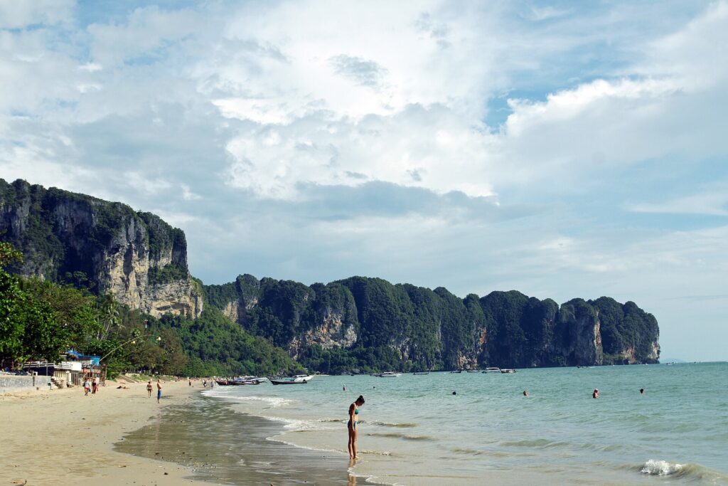 Ao Nang sand and karst cliffs