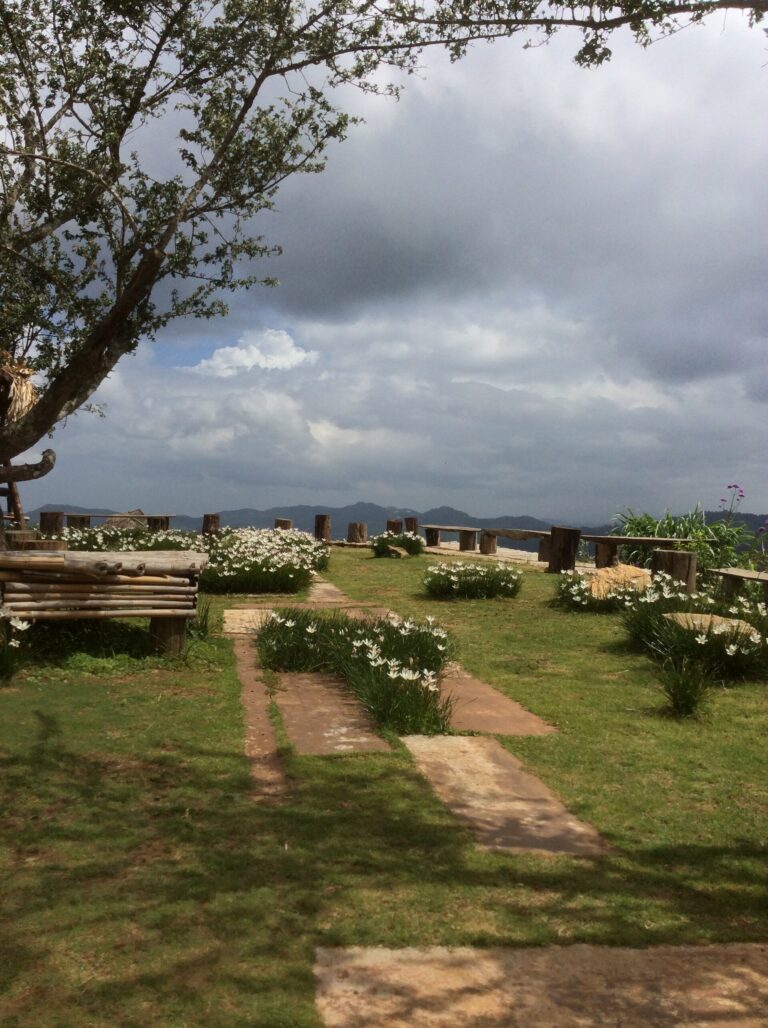 Flower garden and viewpoint on the Mon Jam summit